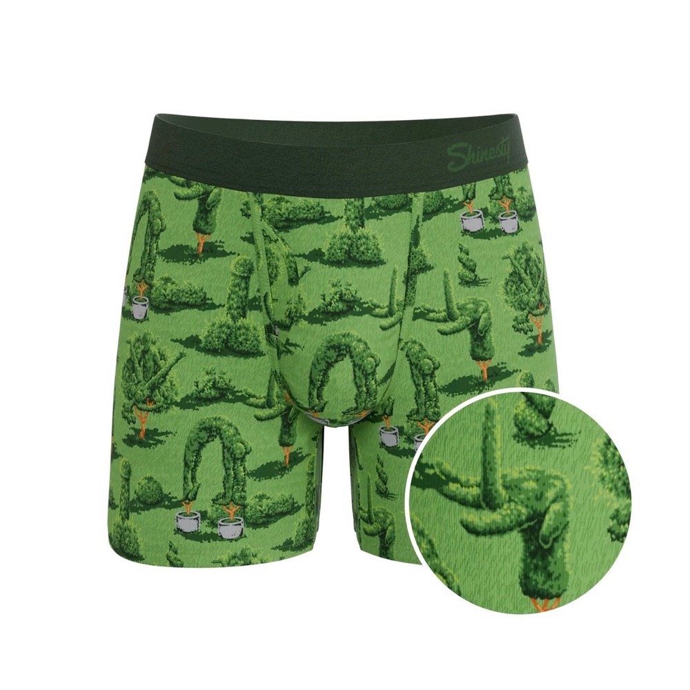Shinesty Ball Hammock Boxer Briefs The Full Bush Bush Club Green Novelty Large